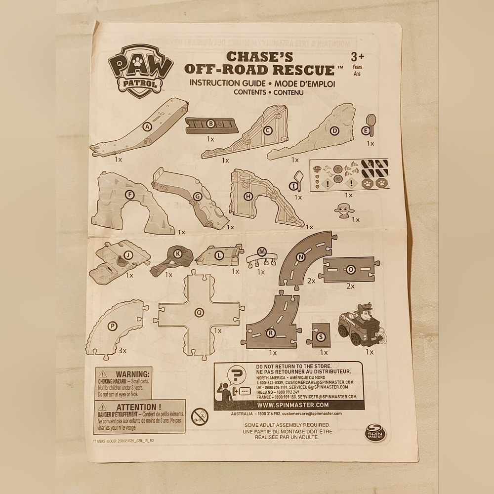PAW Patrol Chase's Off-Road Rescue Instructions